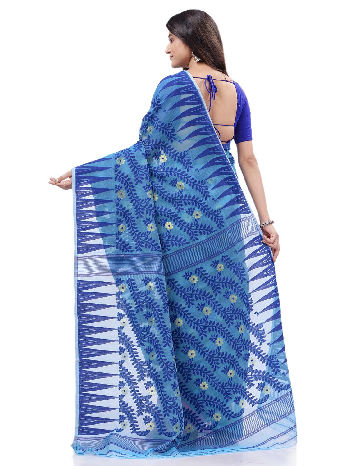 women's self design blue colored saree with blouse - 20427235 - Standard Image - 1
