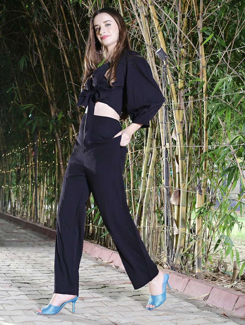navy blue top and trouser co-ord - 20427319 -  Standard Image - 1