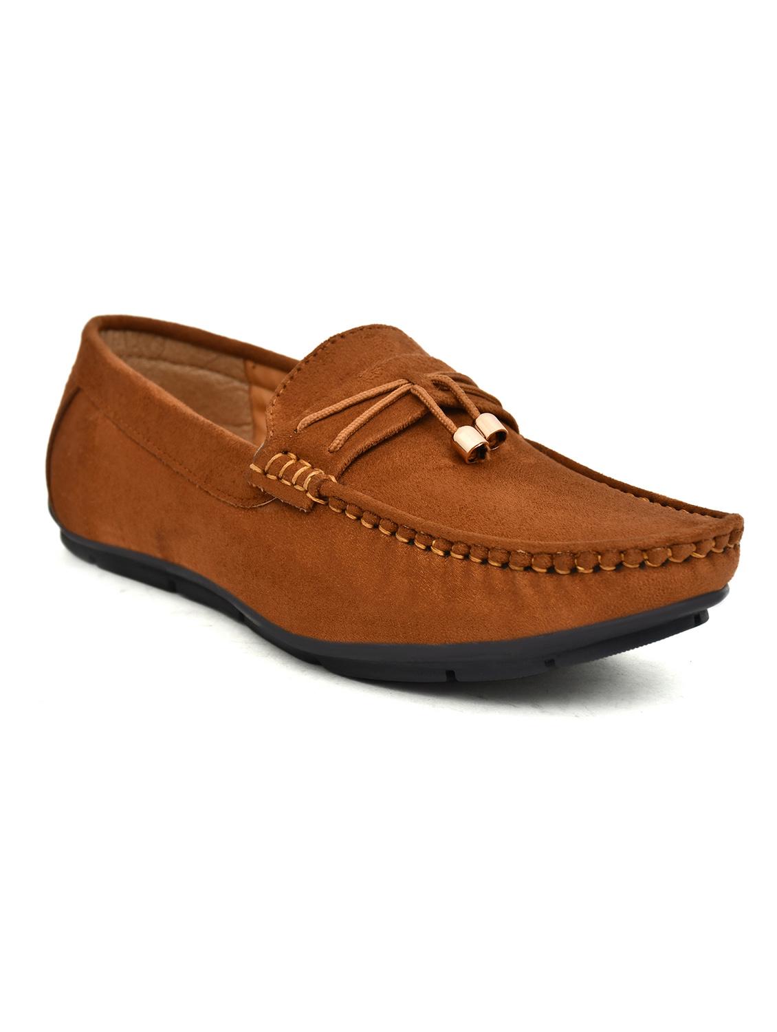 men solid tan suede slip on loafer - 20427417 - Standard Image - 1