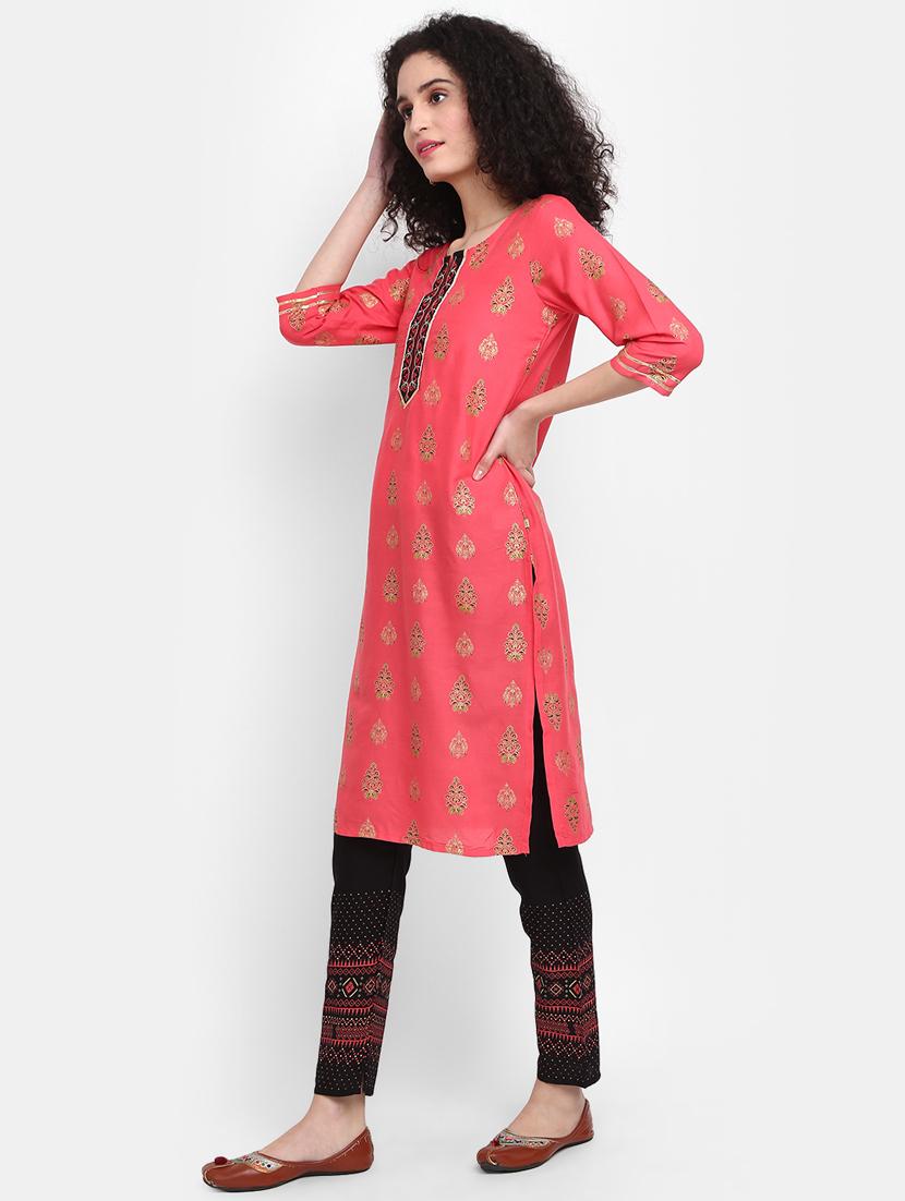 foil print kurta pant set - 20427486 - Standard Image - 1
