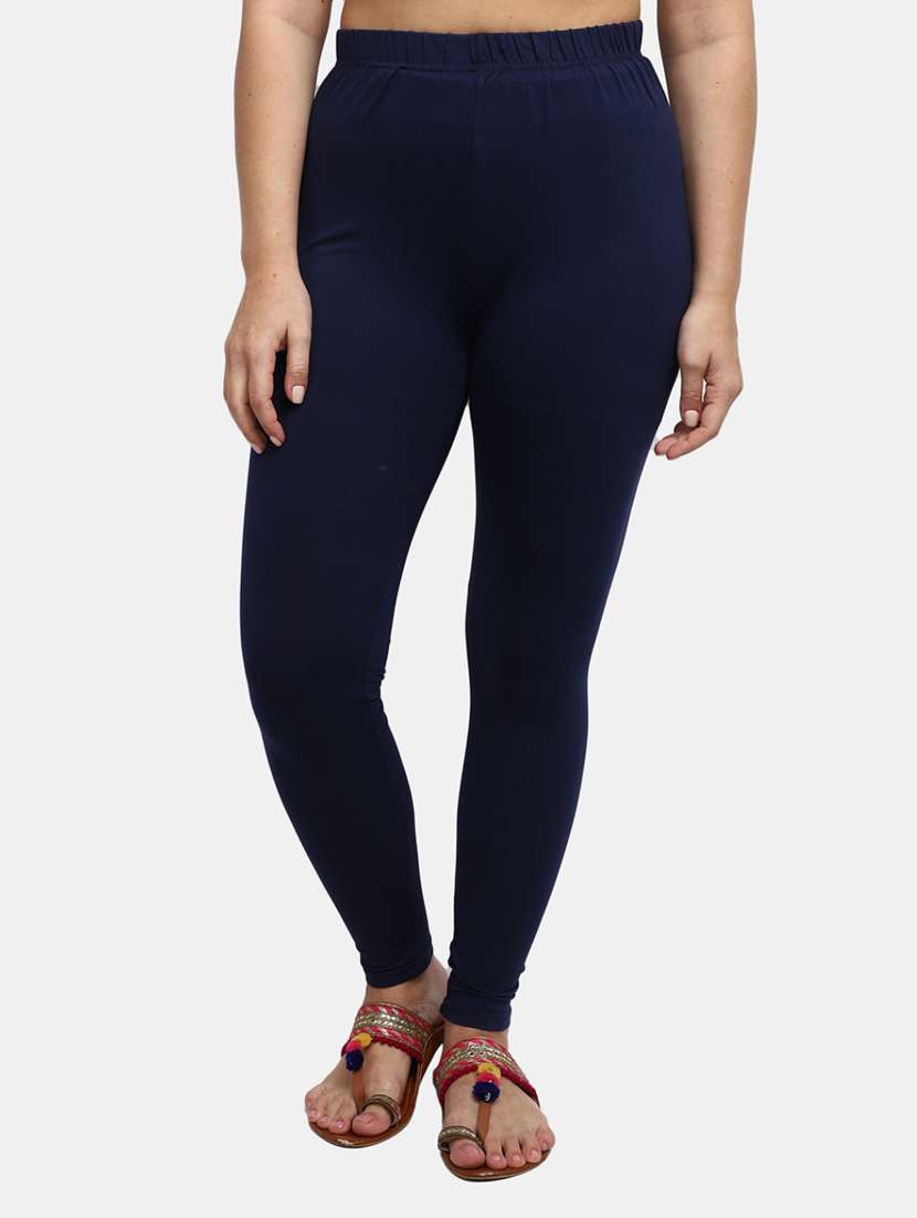 navy blue solid full length legging