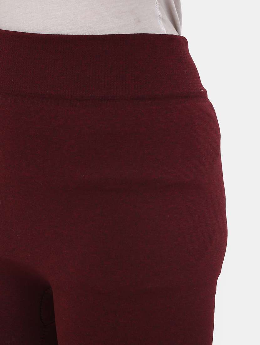 maroon solid cotton legging - 20428210 -  Standard Image - 4