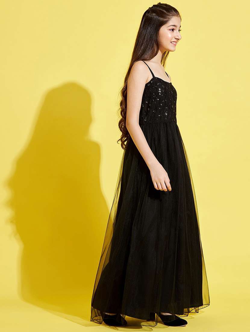 black embroidered party gown - 20428279 -  Standard Image - 1