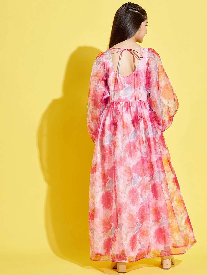 girls floral print party gown - 20428290 -  Standard Image - 4