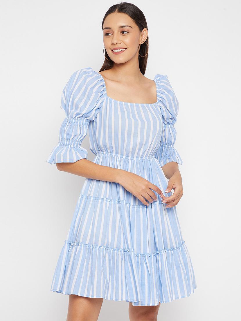 women striped tiered dress - 20428503 - Zoom Image - 0
