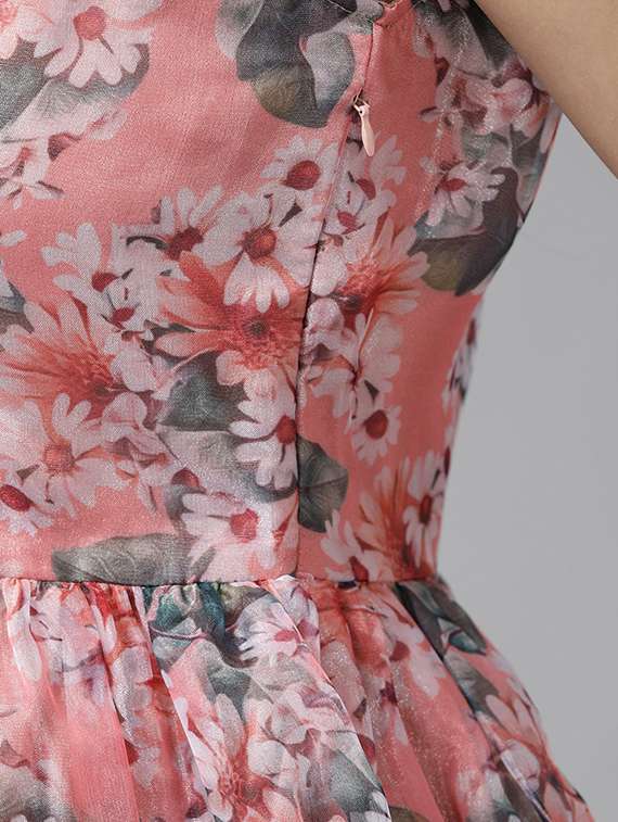 coral floral skater dress - 20428509 - Standard Image - 4