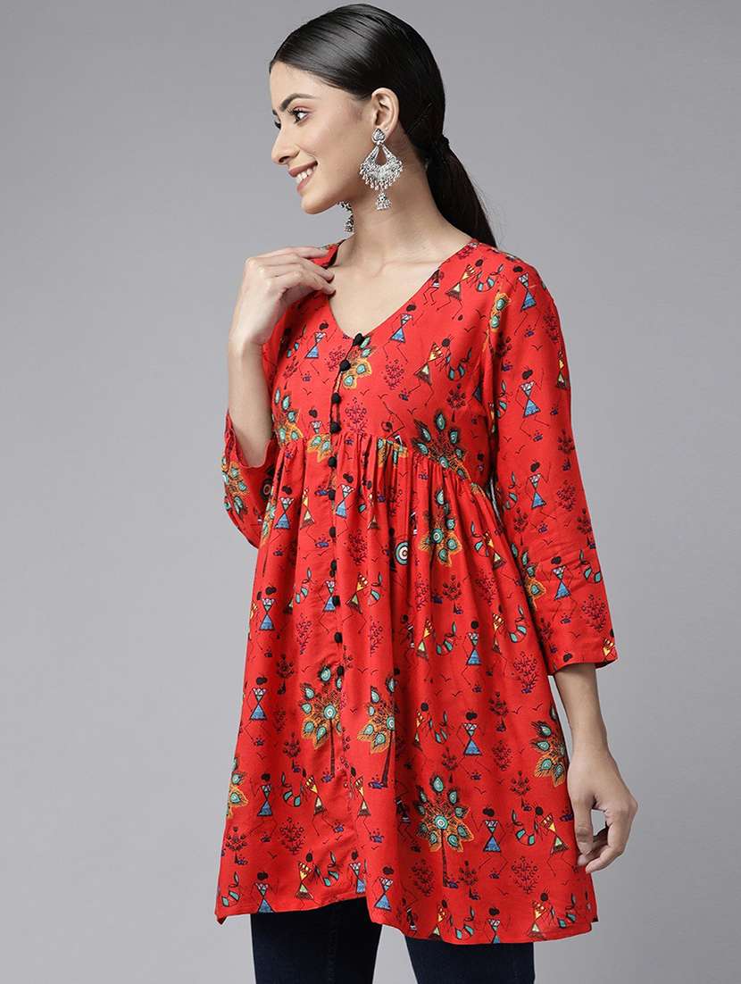 women warli printed a-line kurta - 20428597 -  Standard Image - 1