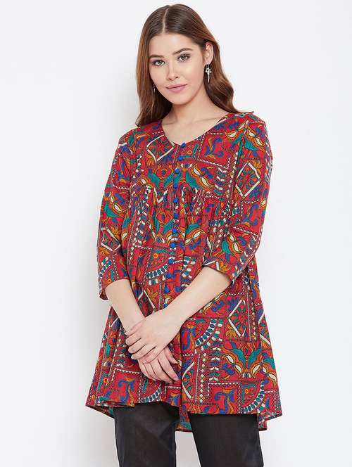 women madhubani printed a-line kurta - 20428628 - Standard Image - 0