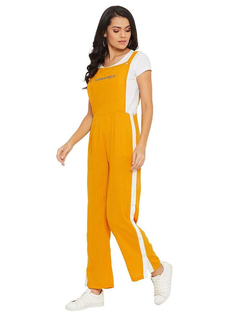 yellow side striped dungaree - 20428632 - Zoom Image - 0