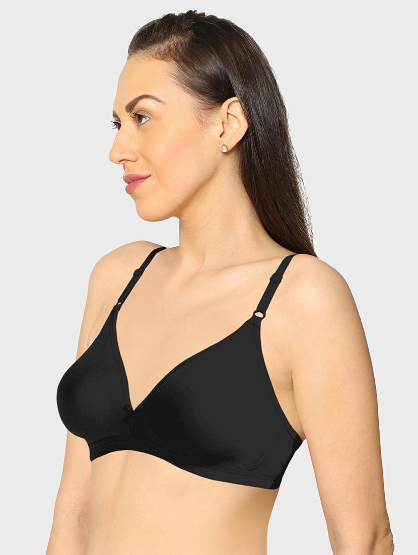 black cotton tshirt bra - 20429377 -  Standard Image - 1