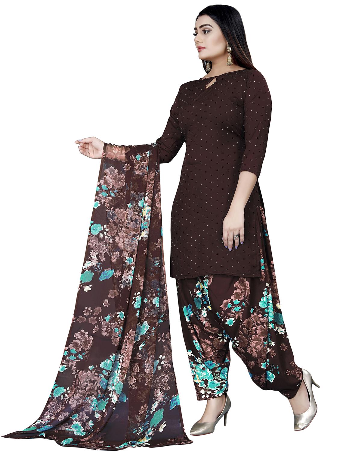 floral print patiyala unstitched suit set - 20429572 - Standard Image - 1