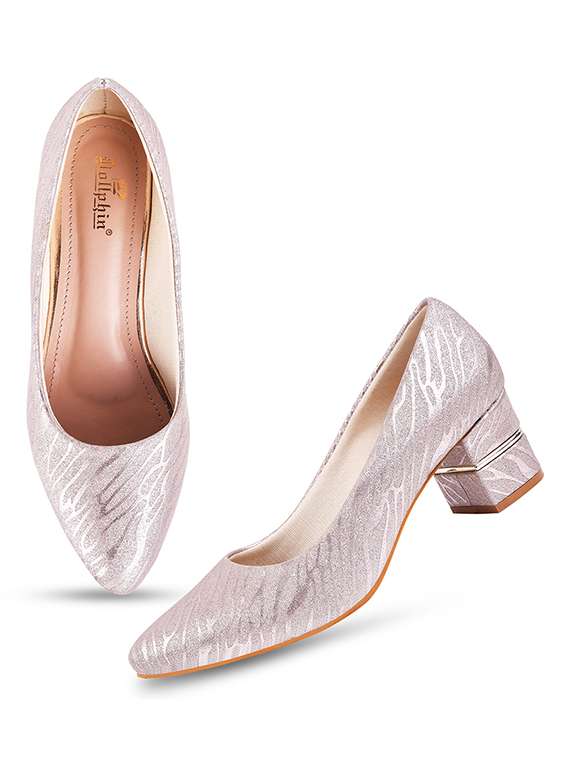 pink shimmery slip on pump - 20429740 -  Standard Image - 4