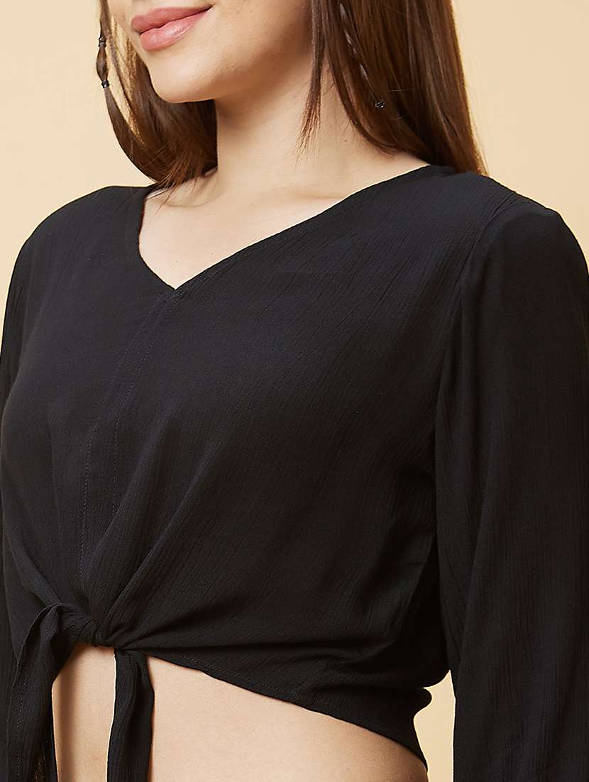 women solid top & palazzo co-rd set - 20430091 -  Standard Image - 4