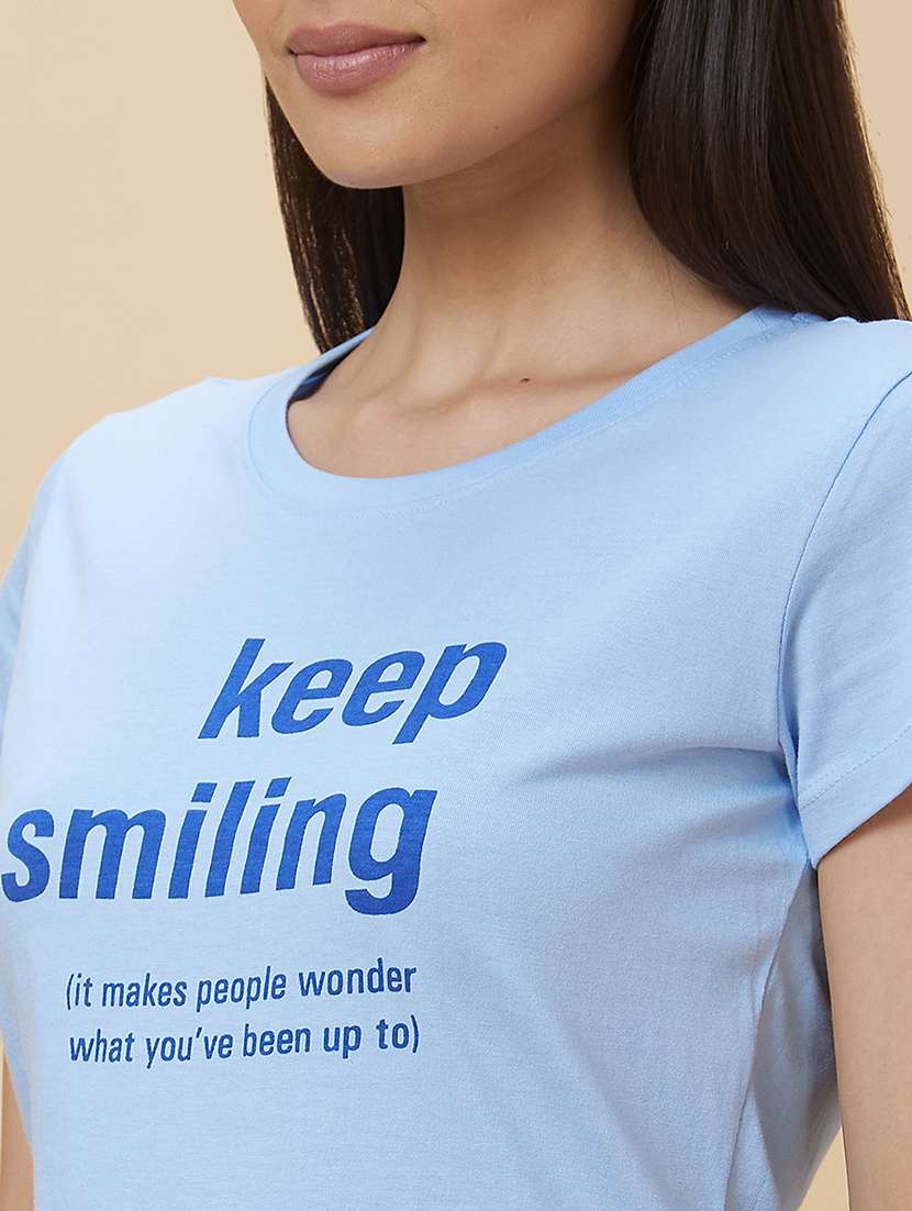 blue typography regular t-shirt - 20430099 -  Standard Image - 6