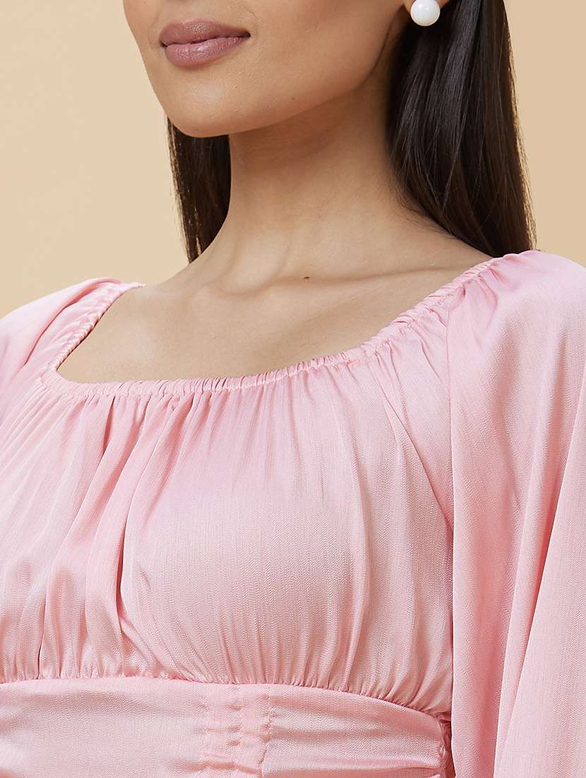 pink solid crop top - 20430106 - Standard Image - 6