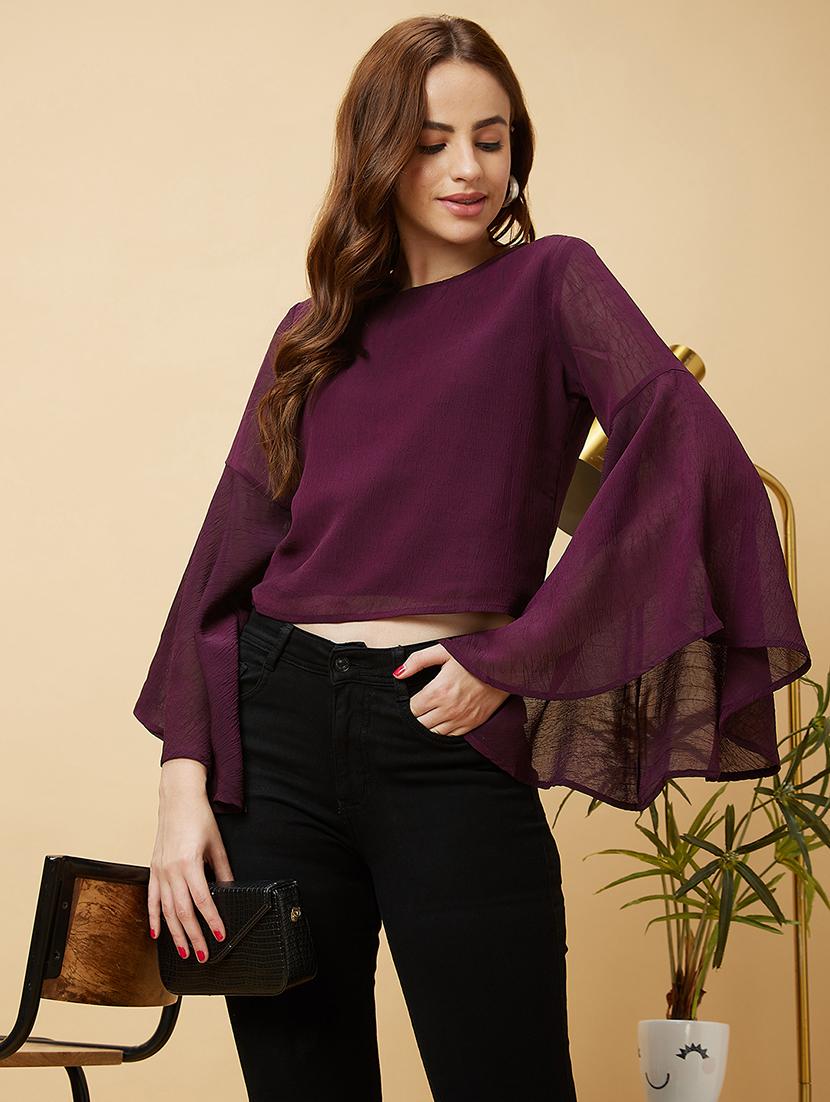 purple solid regular top - 20430116 -  Standard Image - 1