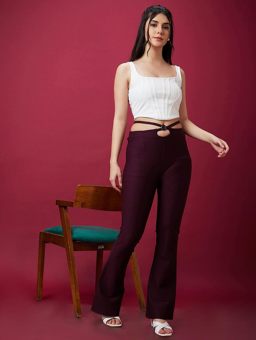 purple solid high-rise jegging - 20430218 - Standard Image - 4