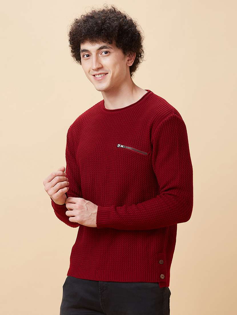 men long sleeved solid pullover - 20430239 -  Standard Image - 1