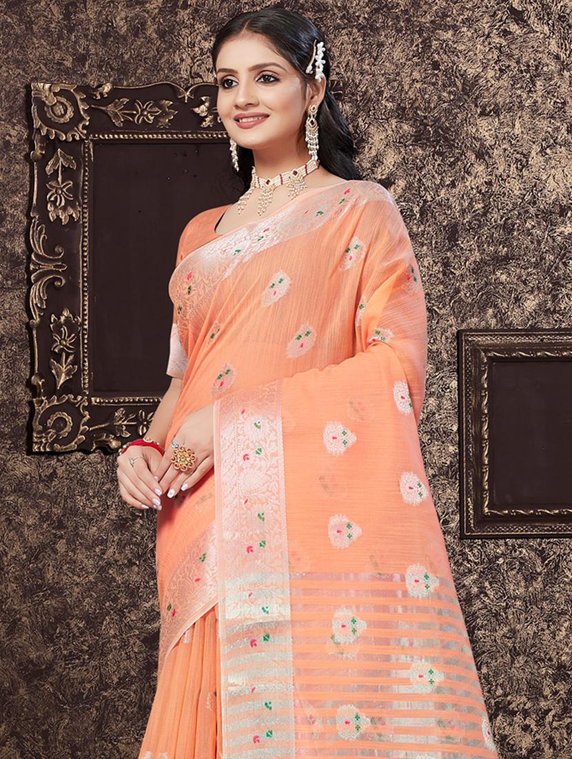 peach self design banarasi saree - 20431134 -  Standard Image - 1