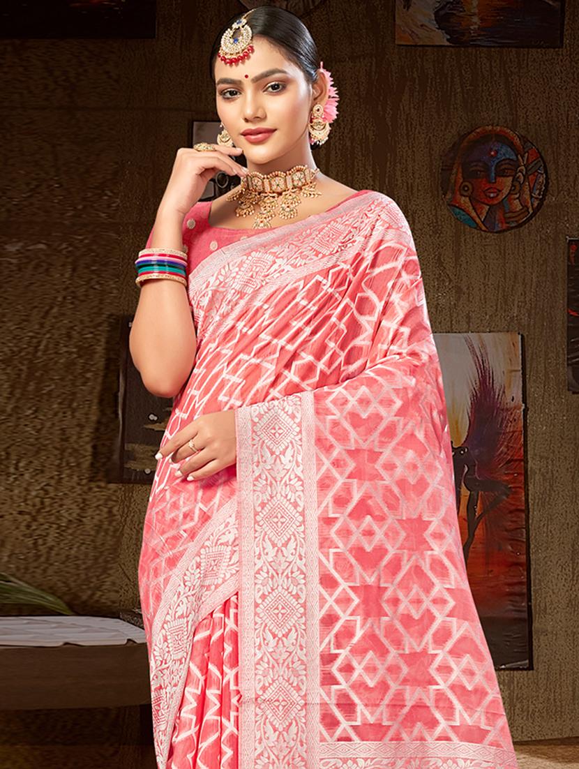 peach self design banarasi saree - 20431136 -  Standard Image - 1