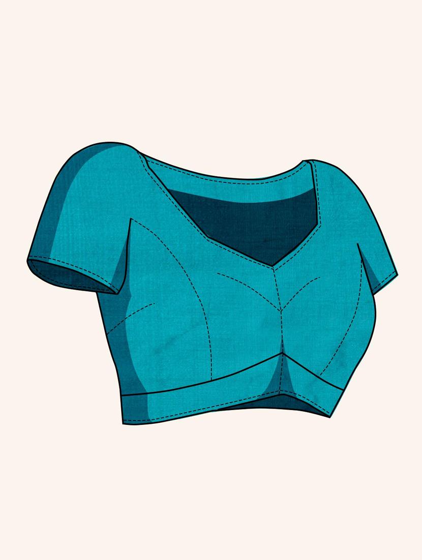 turquoise self design banarasi saree - 20433947 - Standard Image - 4