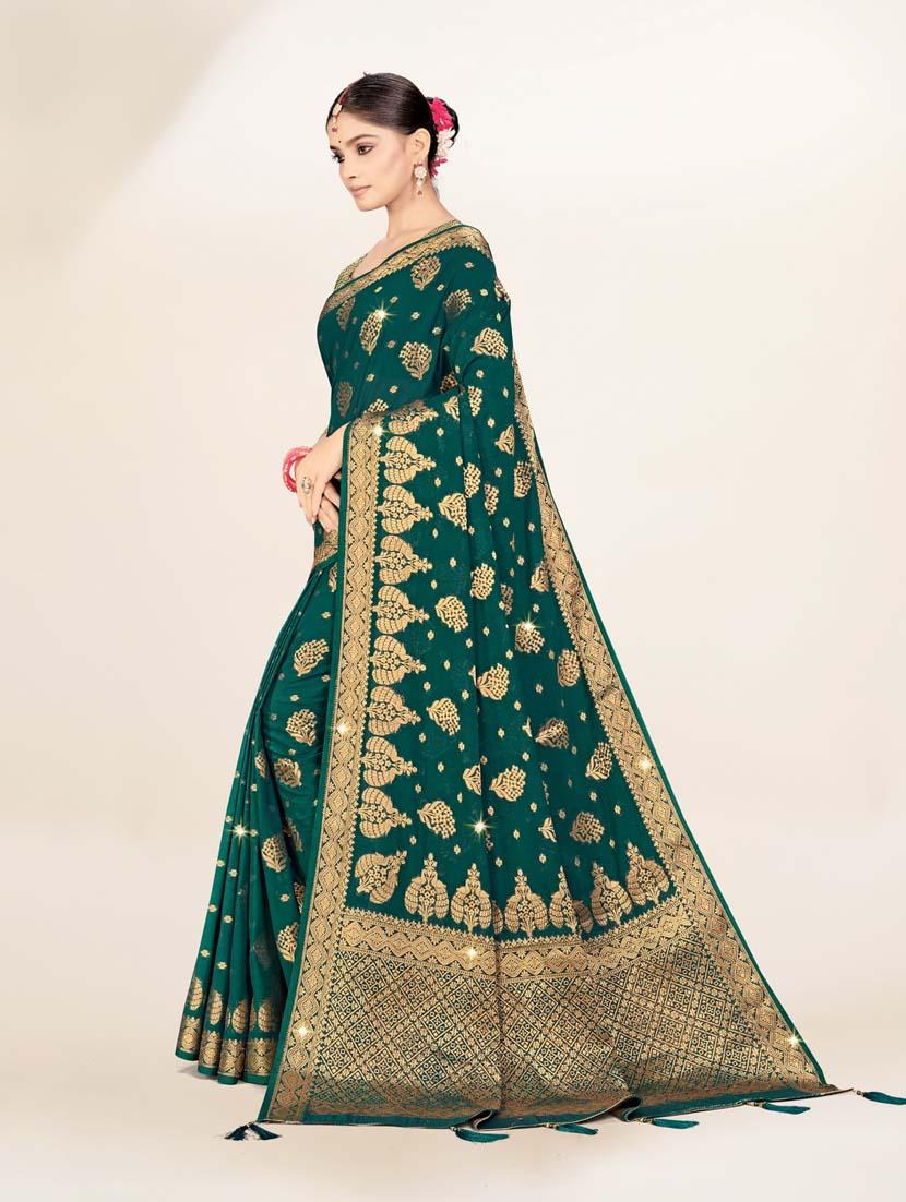 women green banarasi saree - 20433999 - Standard Image - 1