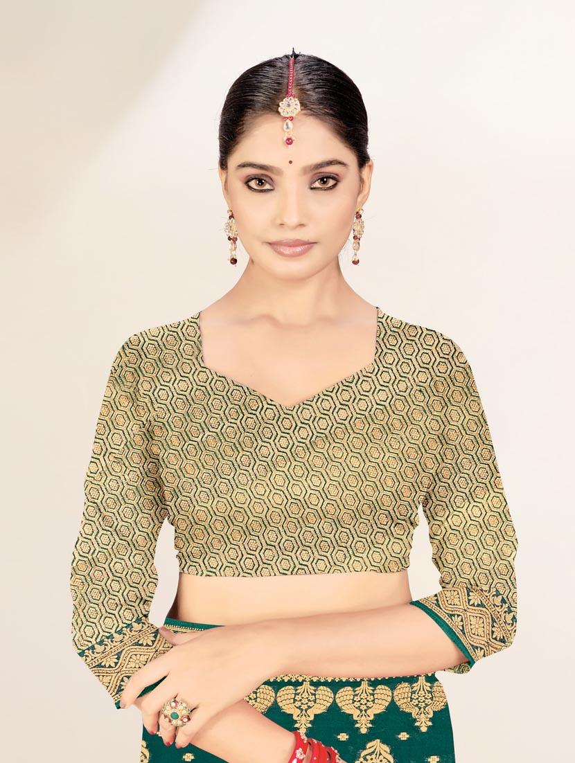 women green banarasi saree - 20433999 - Standard Image - 4