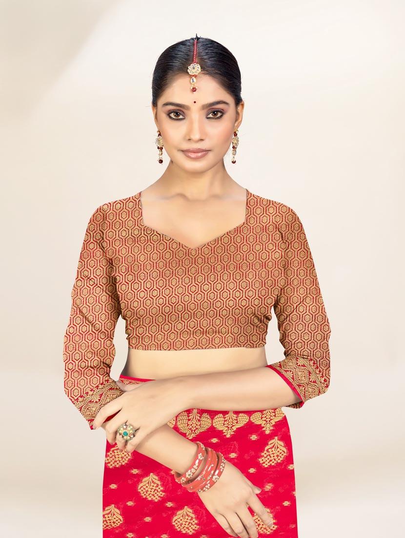 pink self design banarasi saree - 20434001 - Standard Image - 4