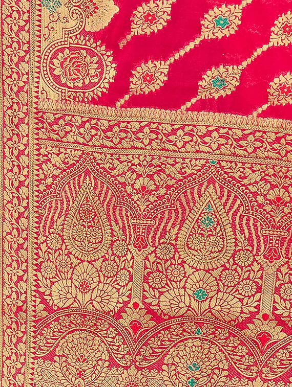 pink self design banarasi saree - 20434004 - Standard Image - 4