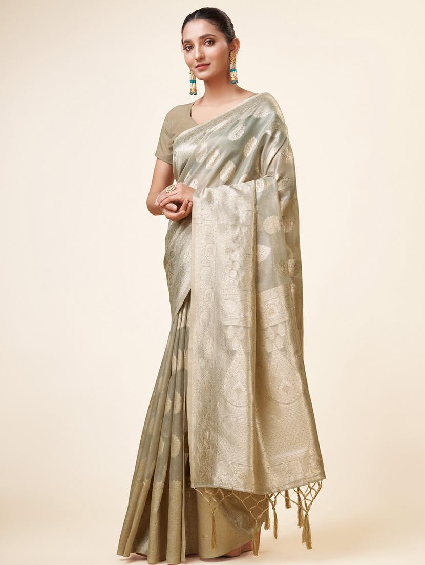 women grey banarasi saree - 20434056 - Standard Image - 1