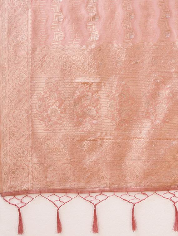 rosewater self design banarasi saree - 20434065 - Standard Image - 4