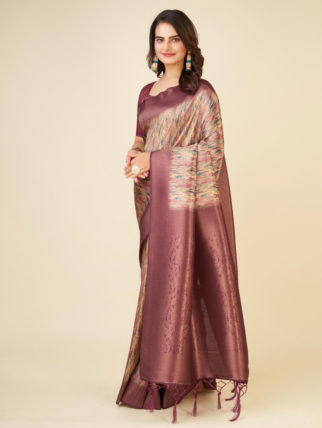 abstract printed saree  - 20434096 -  Standard Image - 1