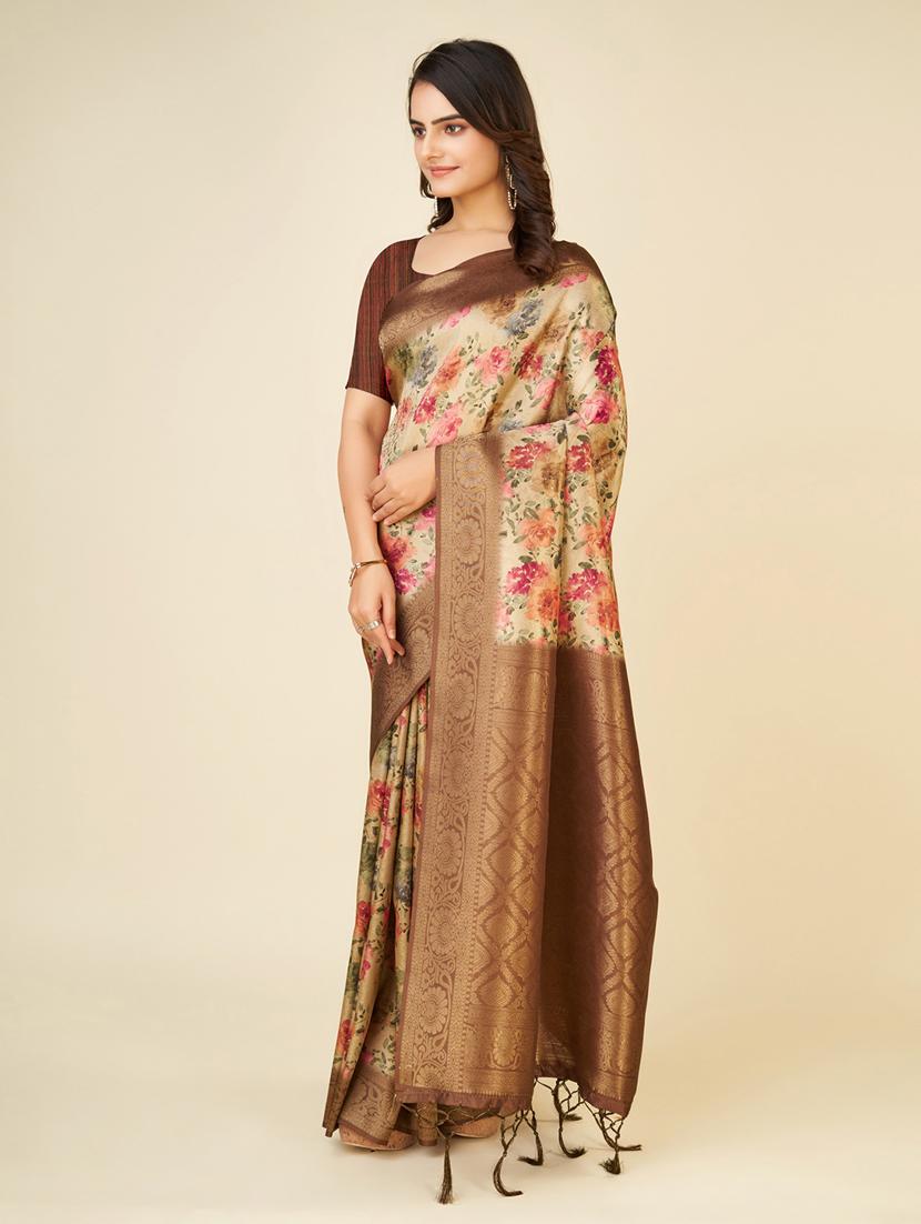 floral printed saree - 20434101 -  Standard Image - 1