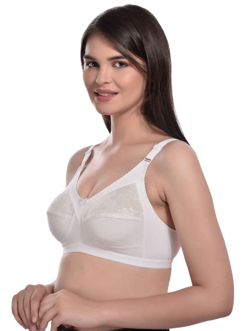 white cotton regular bra - 20435570 -  Standard Image - 1