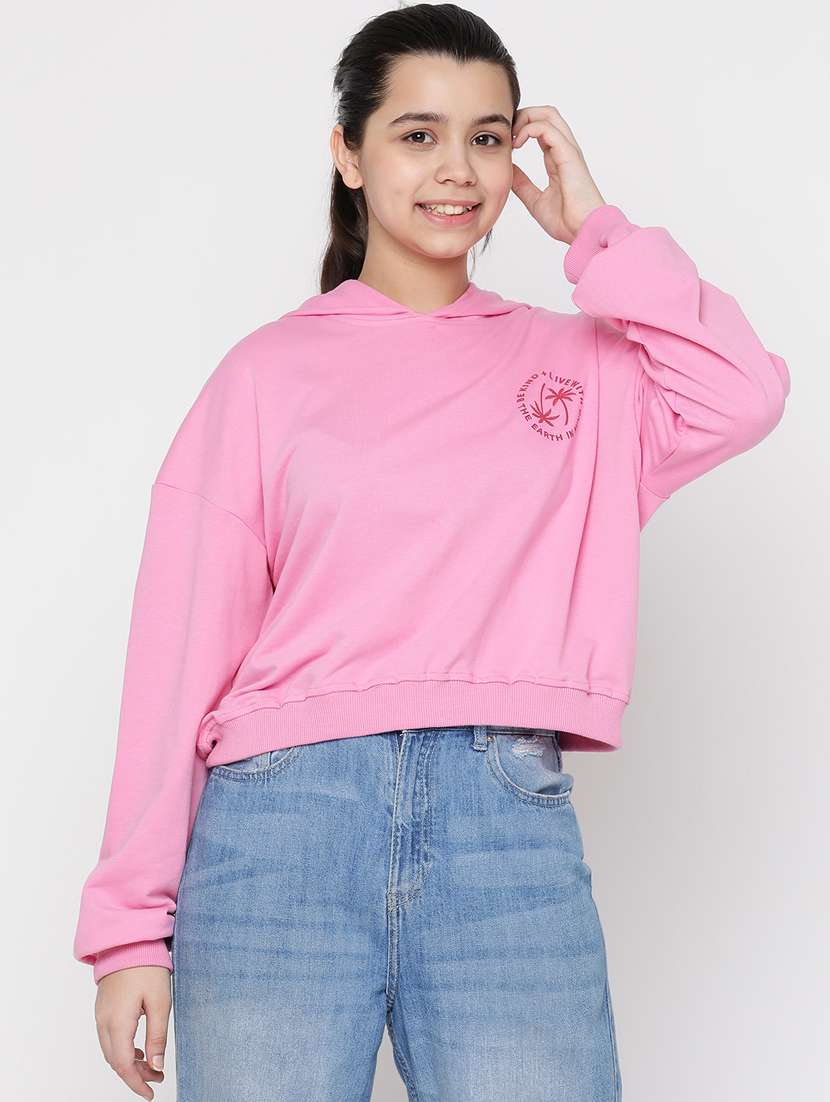 girls placement print hooded sweatshirt