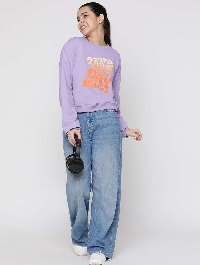 girls long sleeved typographic print sweatshirt - 20435804 -  Standard Image - 4