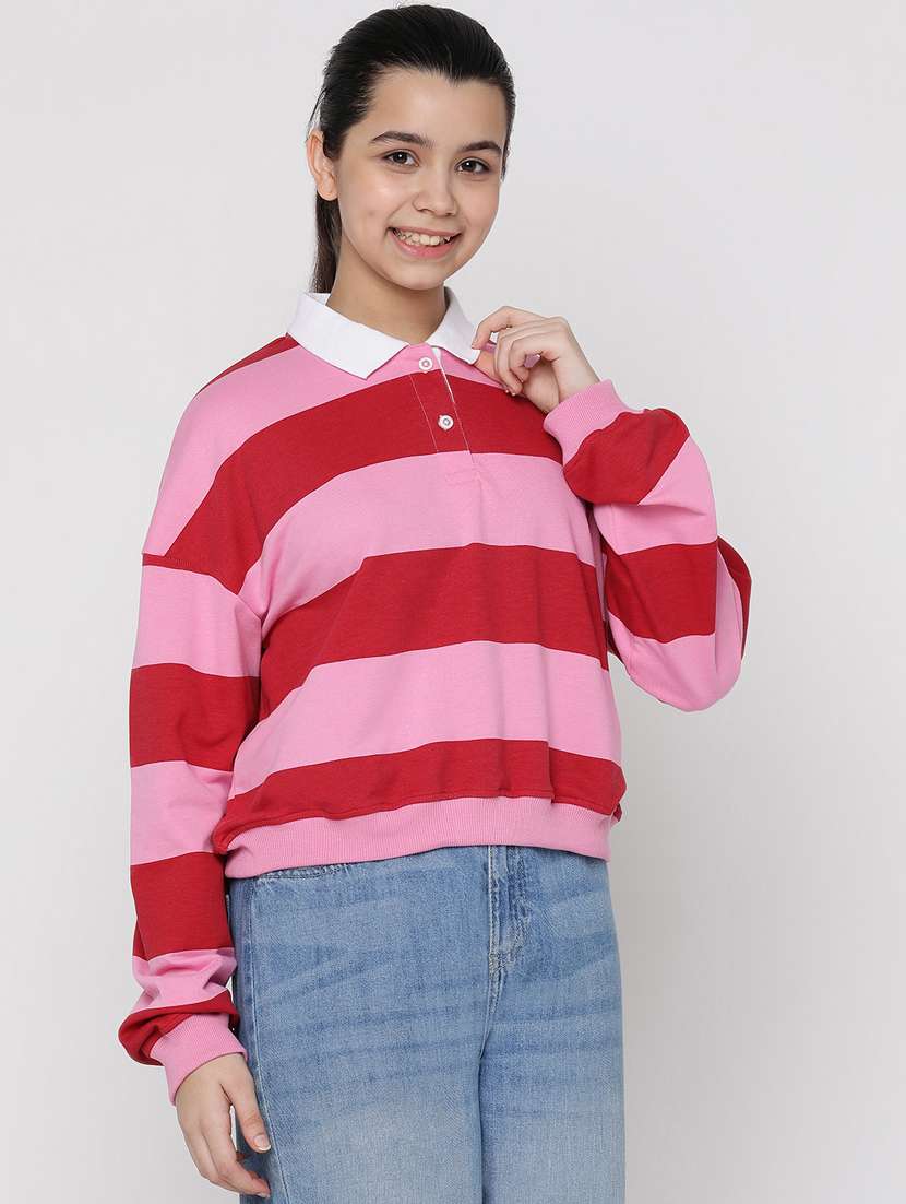 men red & pink striped sweatshirt - 20435832 -  Standard Image - 1