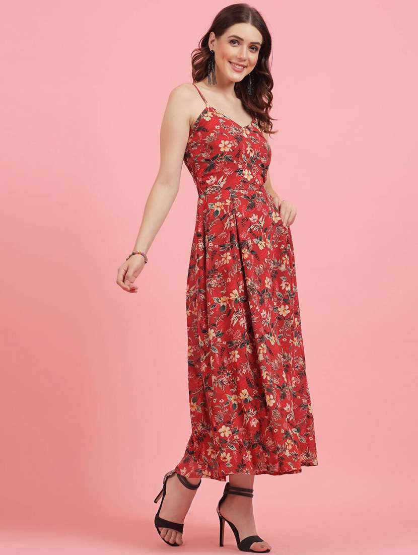 red floral print maxi dress - 20436070 -  Standard Image - 1