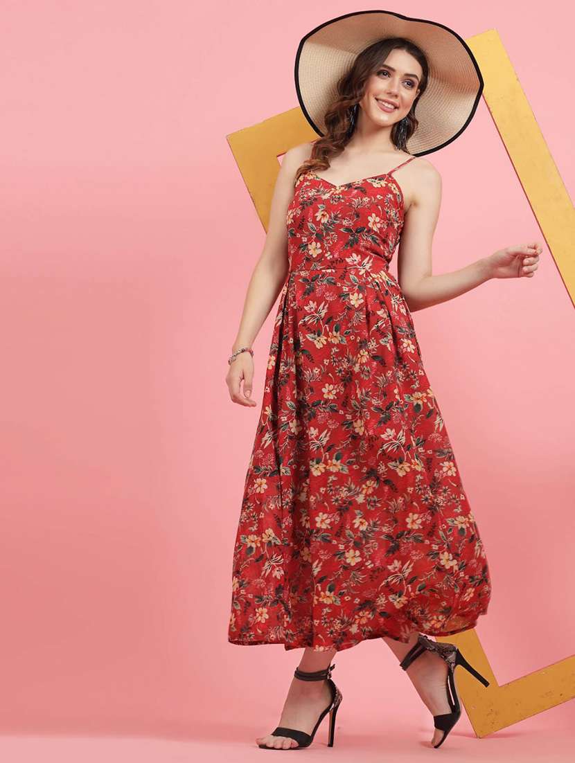 red floral print maxi dress - 20436070 -  Standard Image - 4