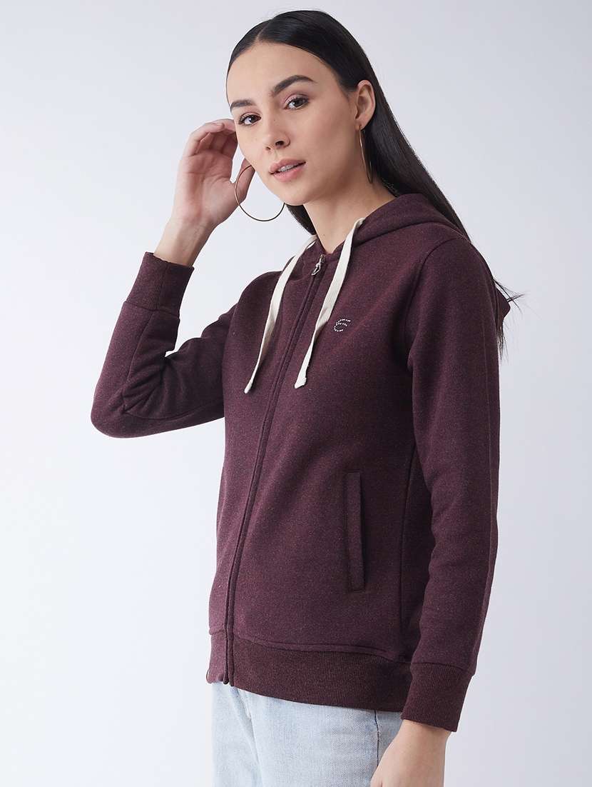 purple solid hooded sweatshirt - 20436423 -  Standard Image - 1