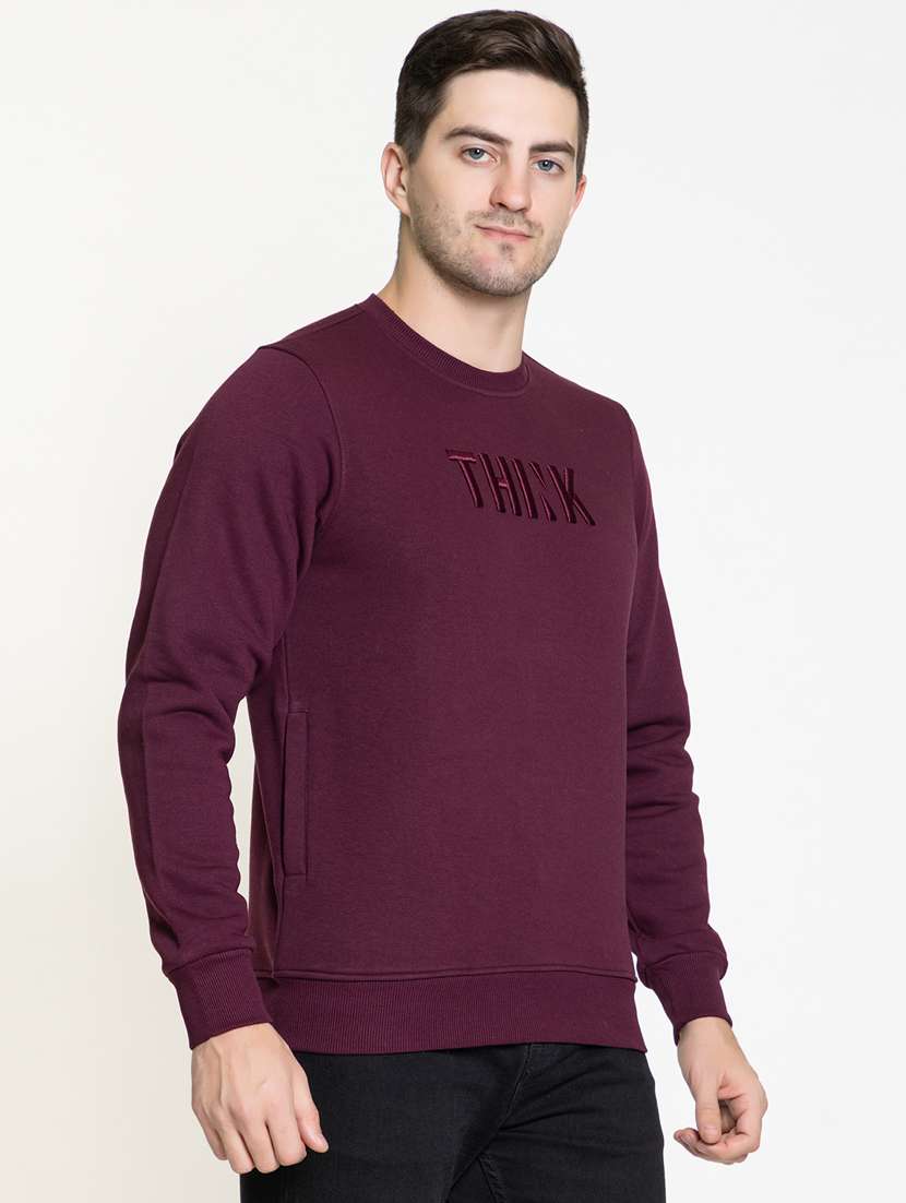purple self designed regular sweatshirt - 20436430 -  Standard Image - 1
