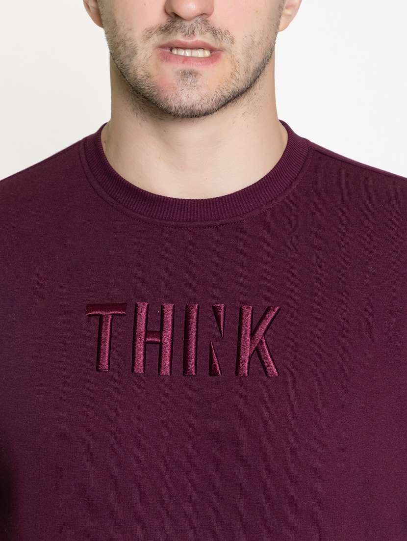 purple self designed regular sweatshirt - 20436430 - Standard Image - 4