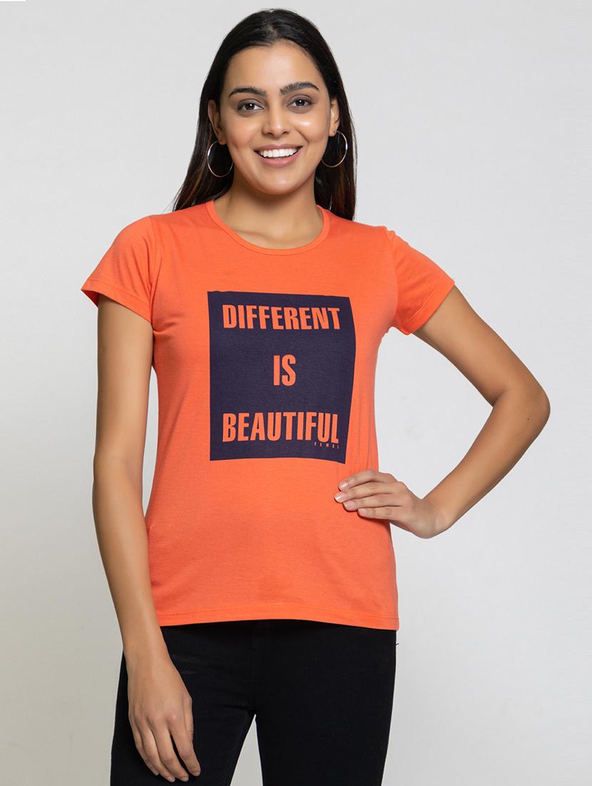 women's chest print crew neck t-shirt - 20436439 -  Zoom Image - 0
