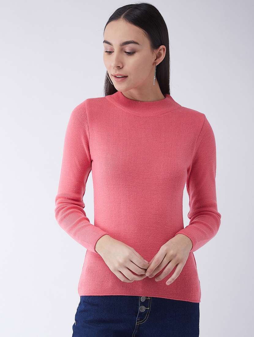 women long sleeved solid regular pullover