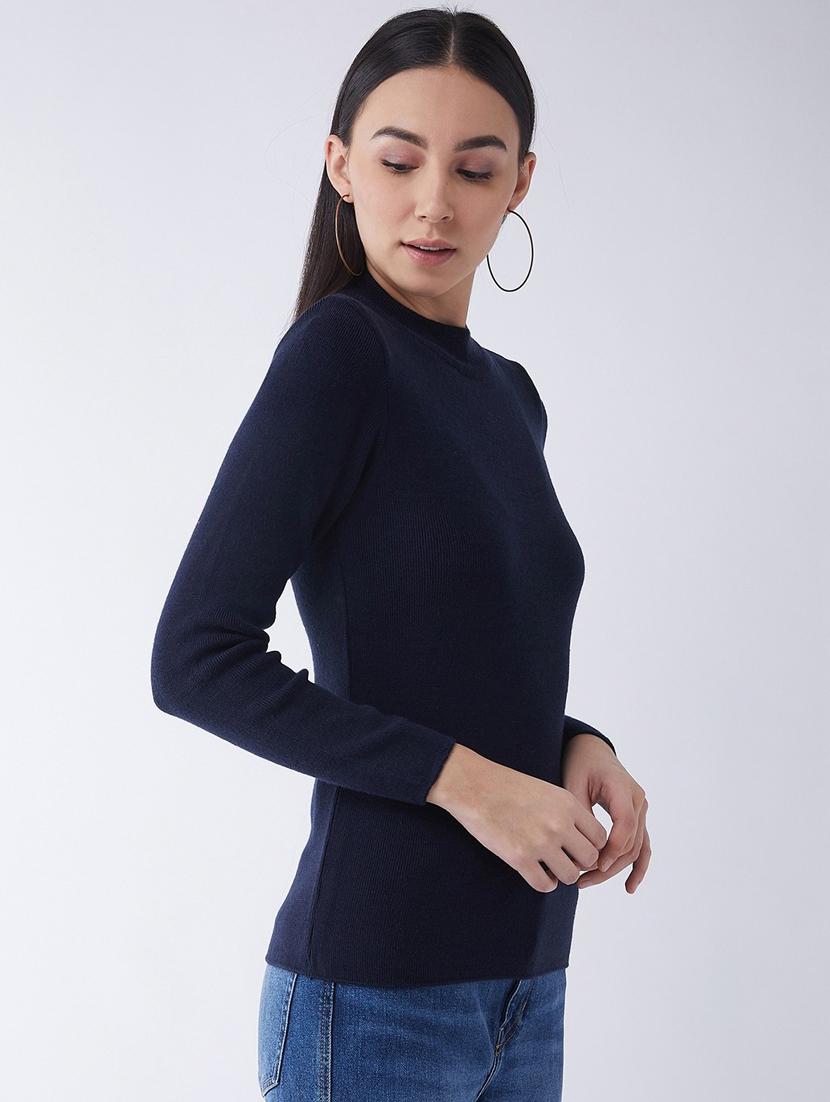 women long sleeved solid regular pullover - 20436482 - Standard Image - 1