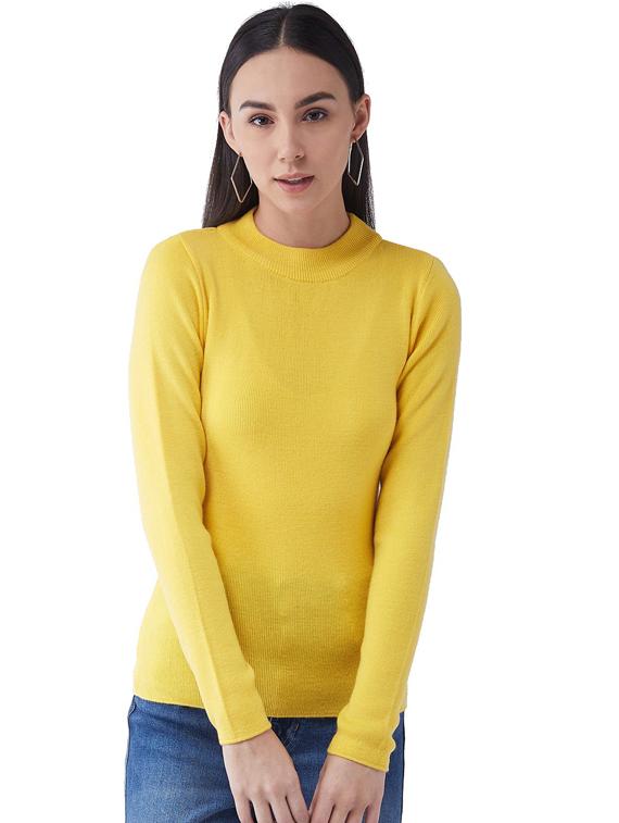 women long sleeved solid regular pullover