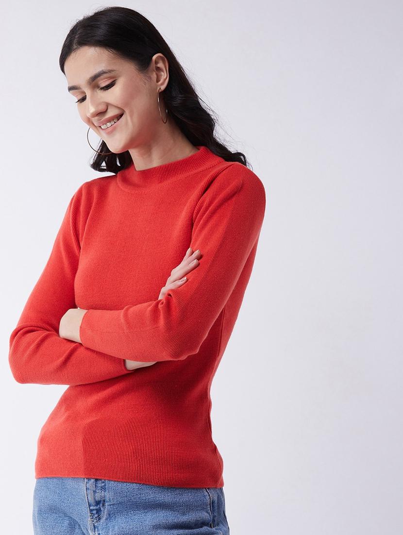 women long sleeved solid regular pullover - 20436489 - Standard Image - 1