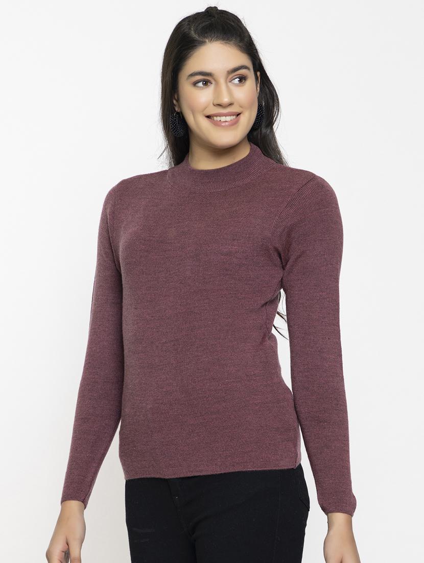 women long sleeved solid regular pullover - 20436493 - Standard Image - 1