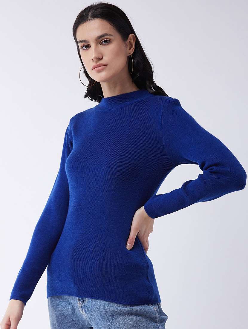 women long sleeved solid regular pullover