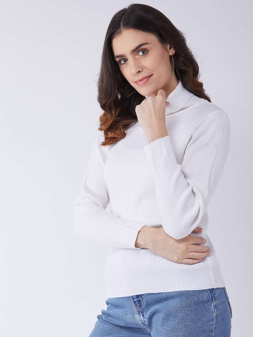 women long sleeved solid regular pullover - 20436502 -  Standard Image - 1